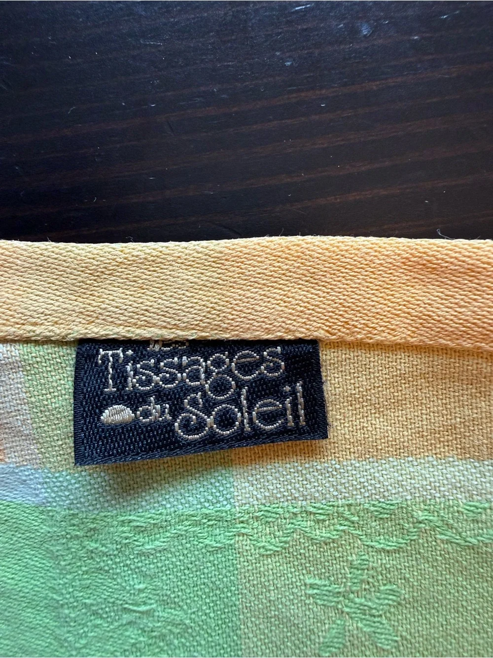 French yellow/blue/green napkins 100% cotton made in France set of 4
